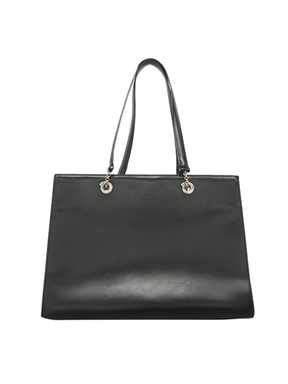 Cartier Tote Bag Panthere Leather Black Silver
